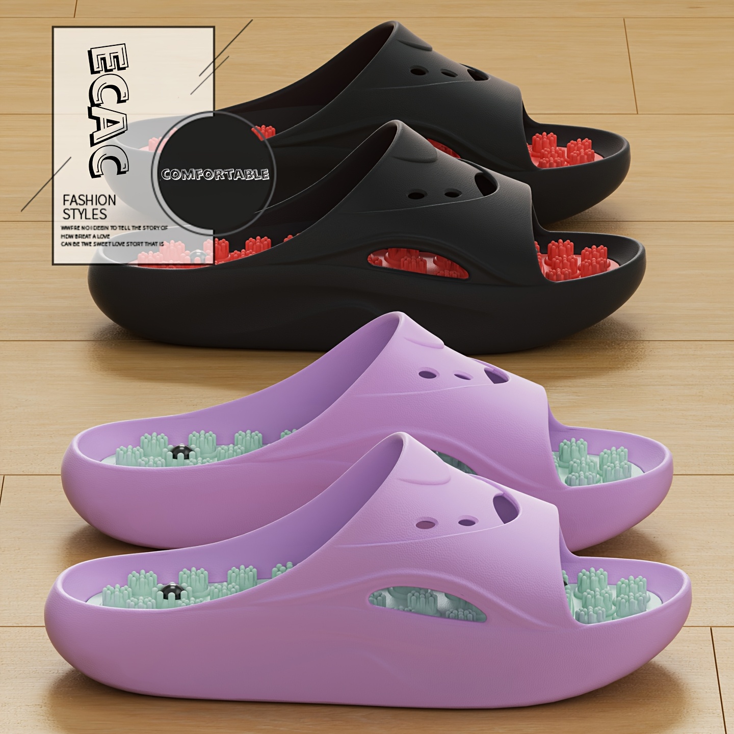 Men'S Shoes Slip On - Kadın Erkek EVA Masaj Terlikleri Kalın