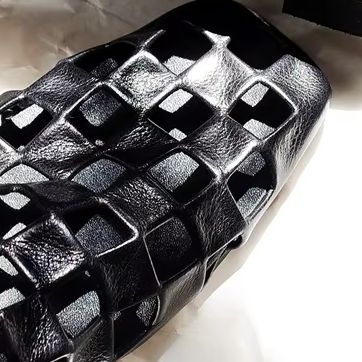 Men'S Shoes Slip On - Kadın Siyah Kafesli Düz Sandalet 2026