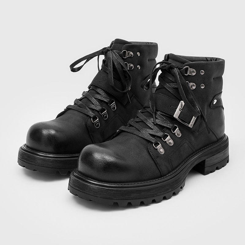 Men Shoes Brands - Marka Erkek Deri Çizmeler Motosiklet Kar