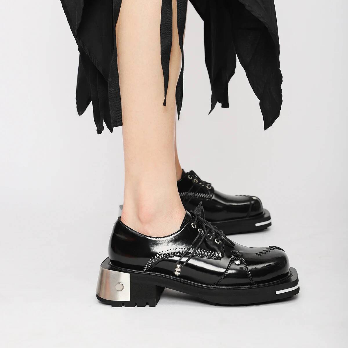 Men Shoes Trainers - Retro Kadın Erkek Metal Hakiki Deri