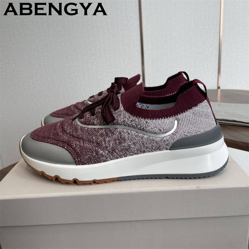 Men Shoes Trainers - Erkekler yeni çok renkli örme loafer'lar