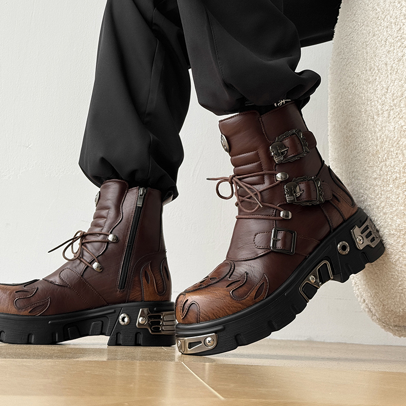 Punk Tarzı Retro Havalı Kafata - Men'S Shoes Height Increase incelemesi ve fiyatı